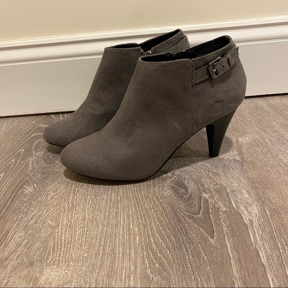 Microsuede Zip up Bootie